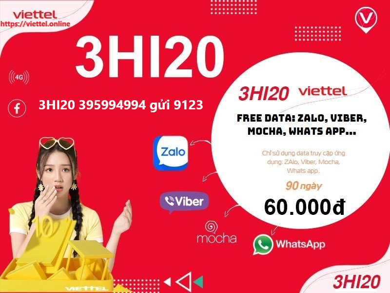 Gói cước 3HI20 Viettel