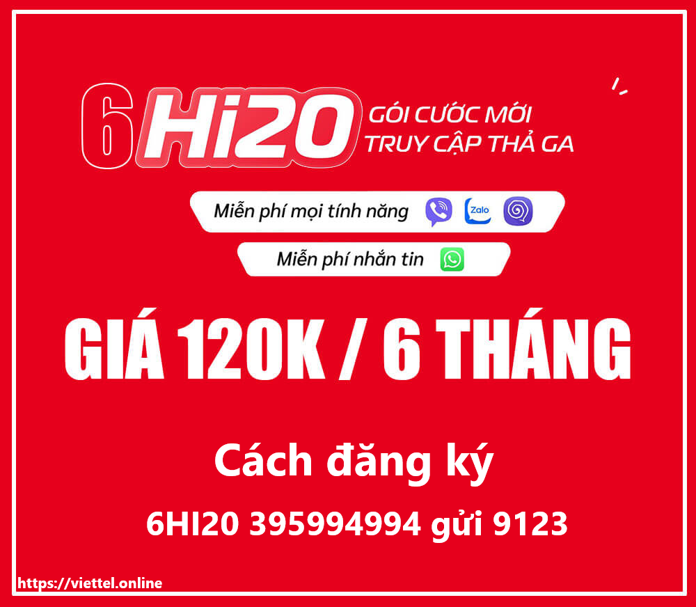 Gói cước 6HI20 Viettel