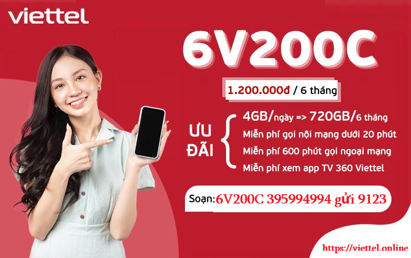 Gói cước 6V200C Viettel