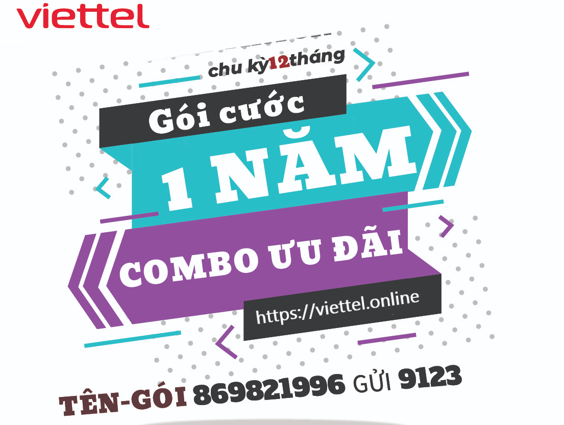 Đăng ký goi cước combo Viettel nhiều ưu đãi 1 năm