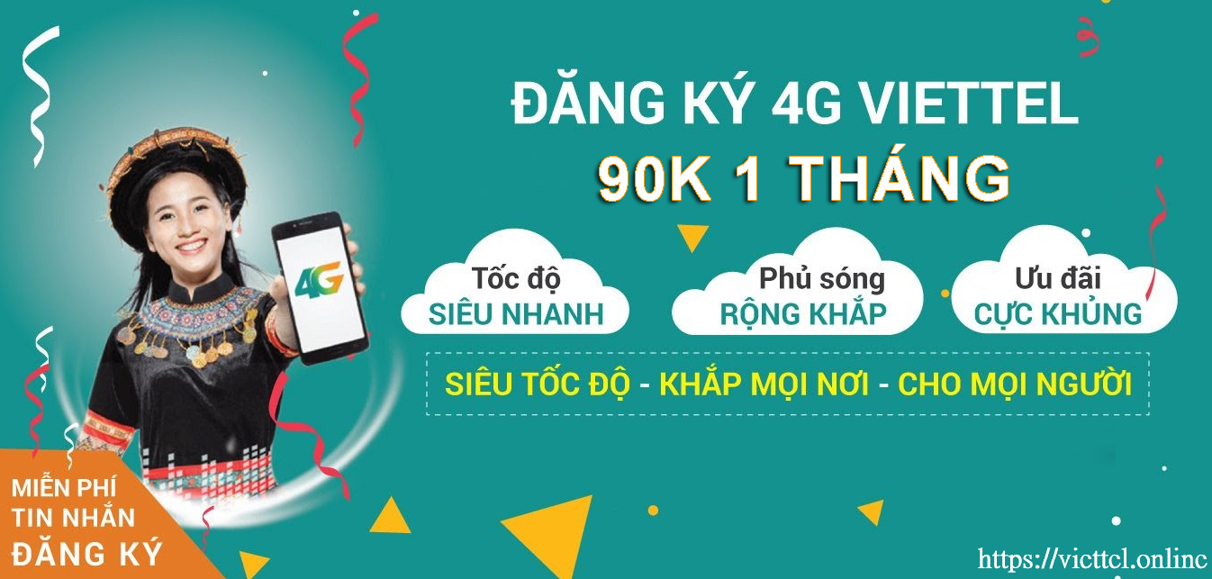 Đăng ký gói cước Viettel 90K 1 tháng ưu đãi data truy cập internet