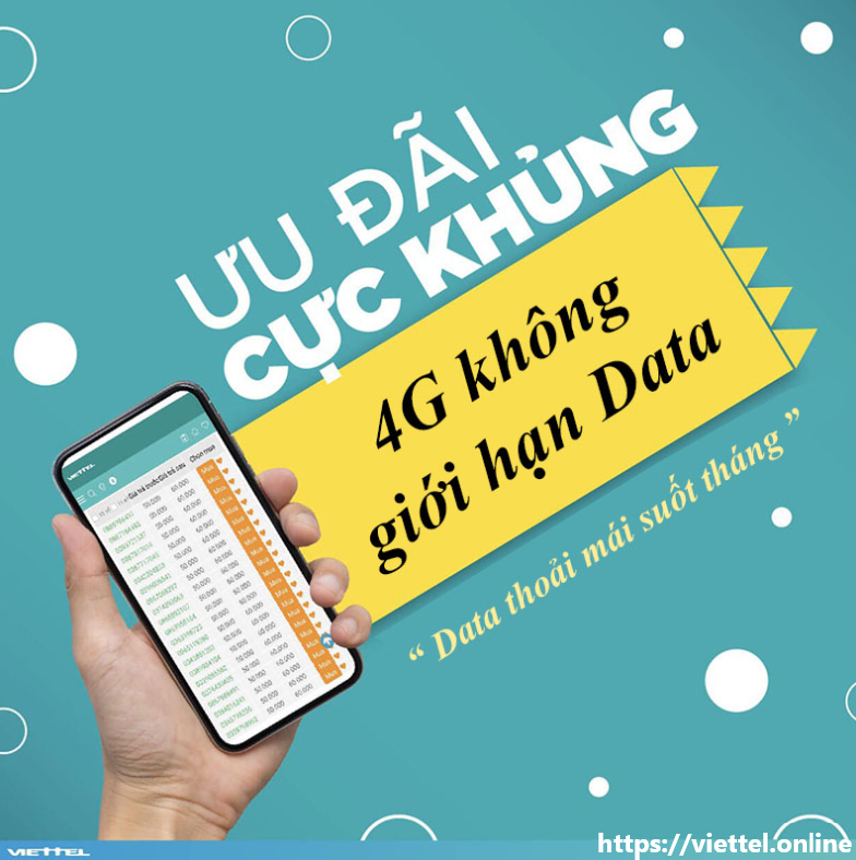 Đăng ký 4G Viettel không giới hạn data