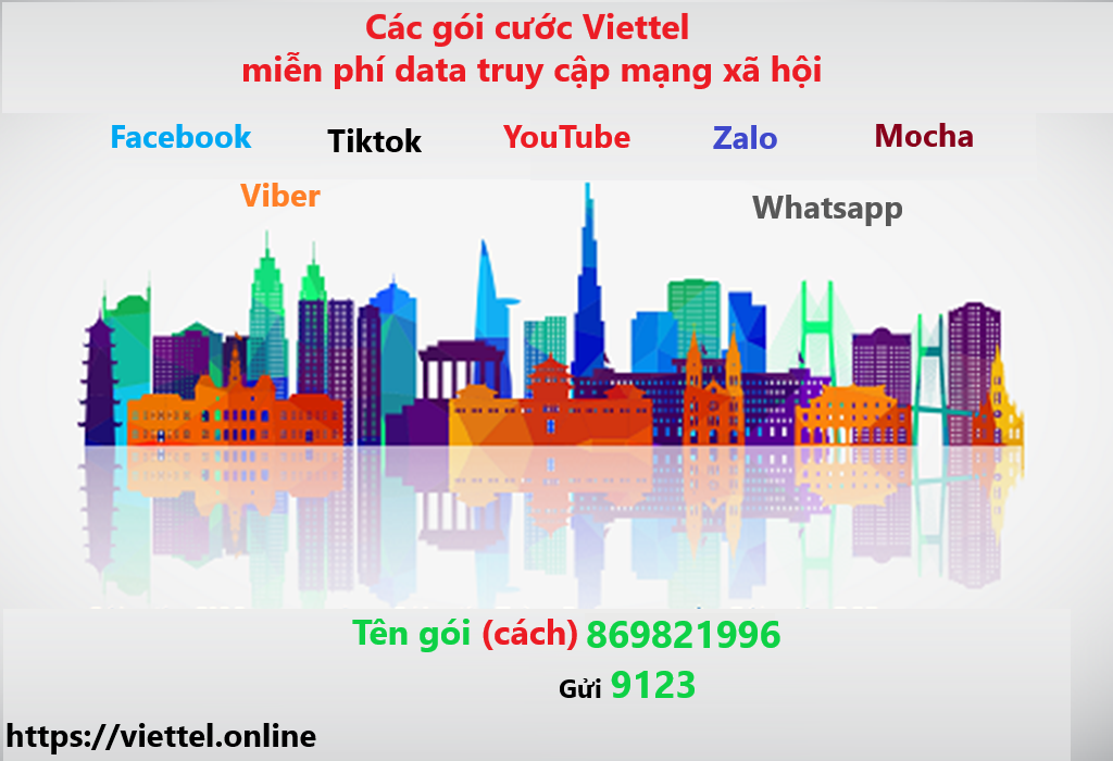 Các gói cước Viettel miễn phí data truy cập mạng xã hội