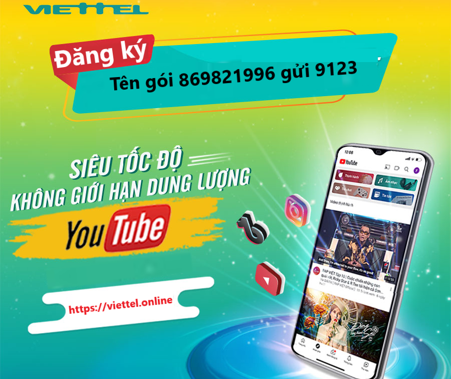 Đăng ký các gói cước Viettel xem YouTube