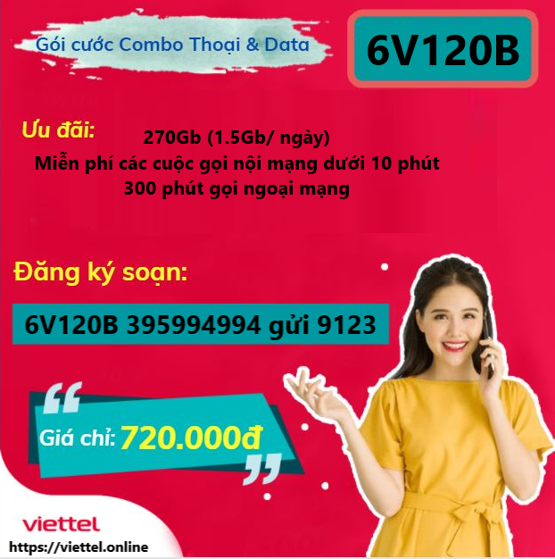 Gói cước 6V120B Viettel