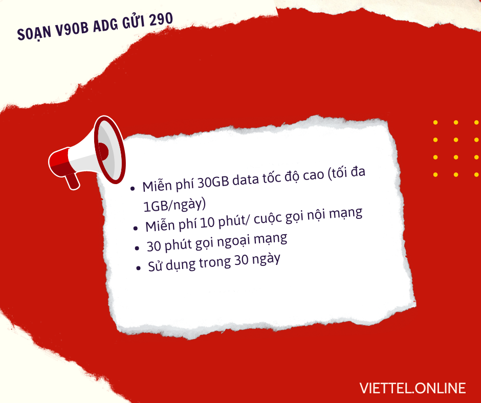 Đăng ký gói V90B Viettel