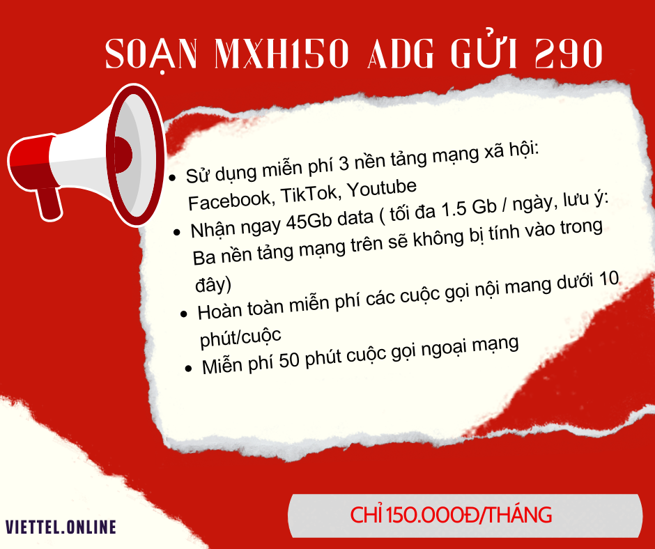 Gói cước MXH150 Viettel