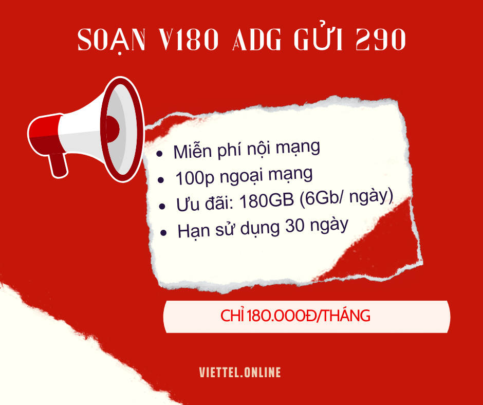 Gói cước V180B Viettel