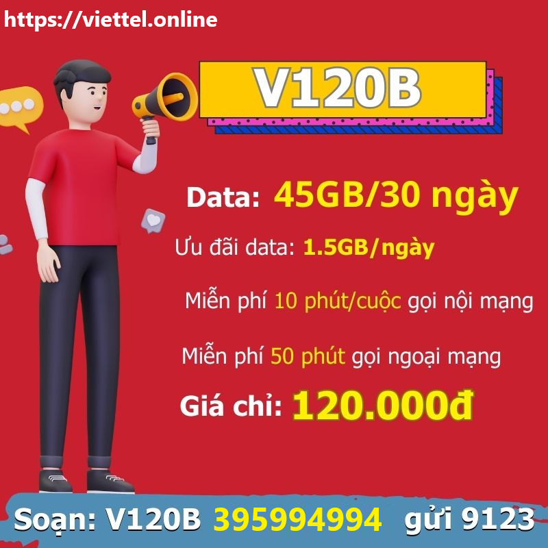 Gói cước siêu tốc V120B Viettel