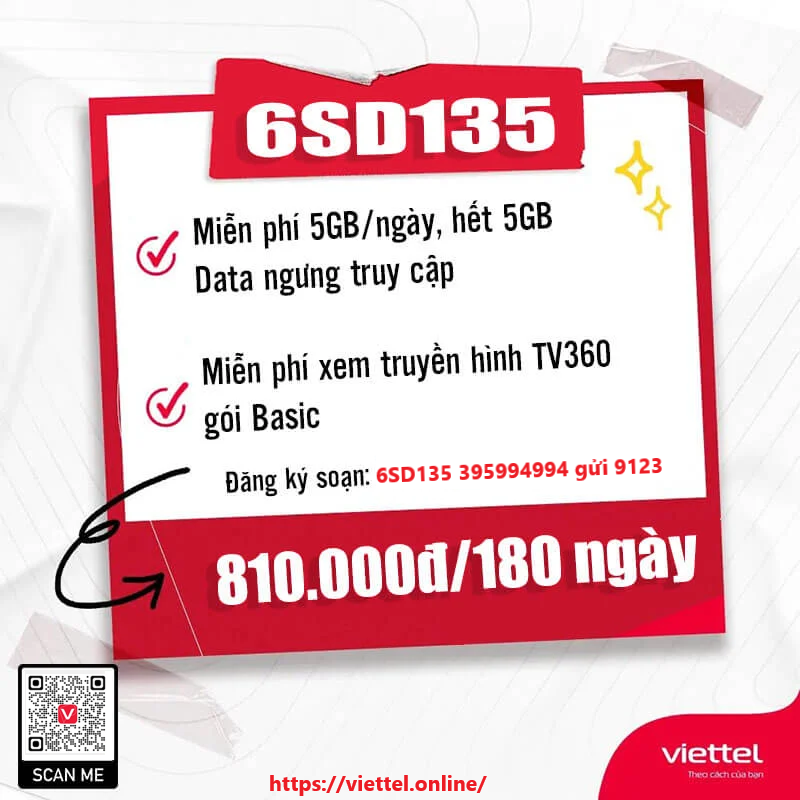 Gói cước 6SD135 Viettel