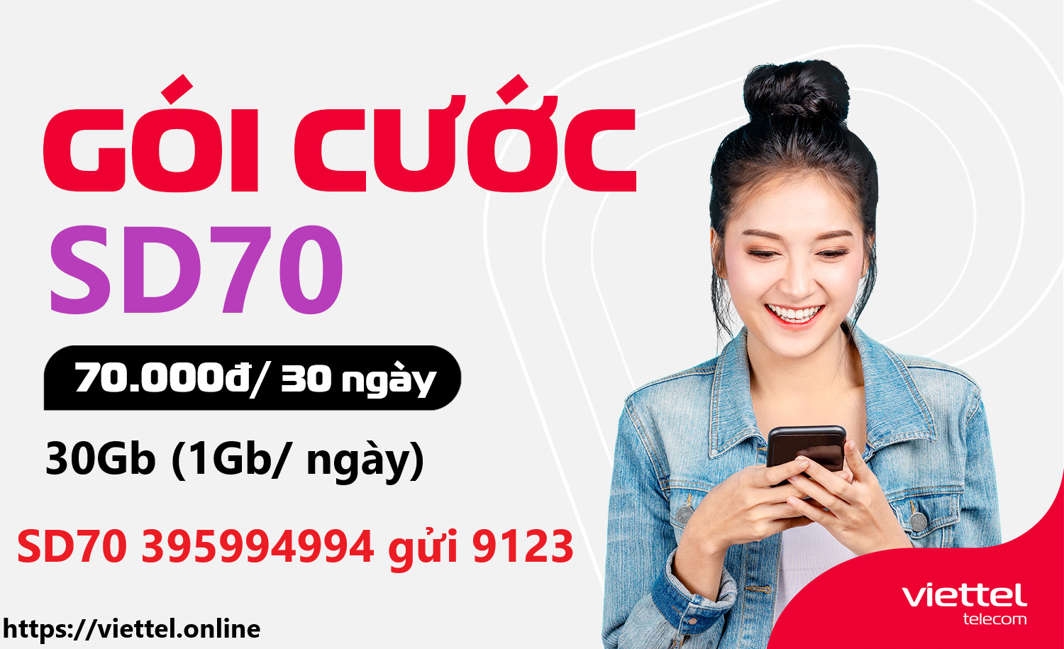 Gói cước siêu tốc SD70 Viettel