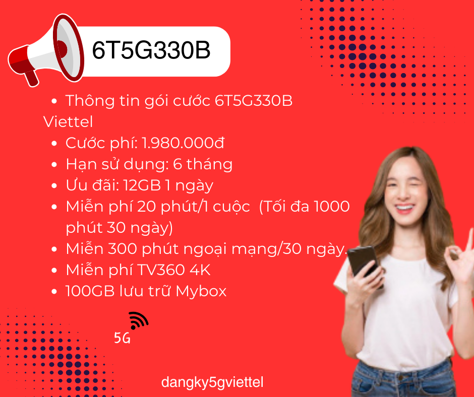 Gói cước 6T5G330B Viettel